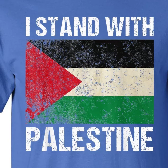 Support I Stand With Palestine Free Palestine Flag Arabic Tall T-Shirt