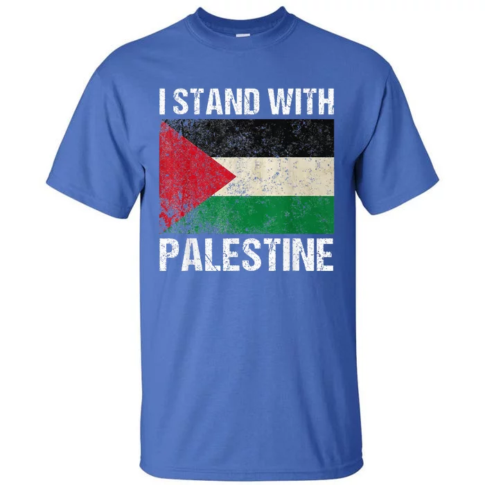 Support I Stand With Palestine Free Palestine Flag Arabic Tall T-Shirt