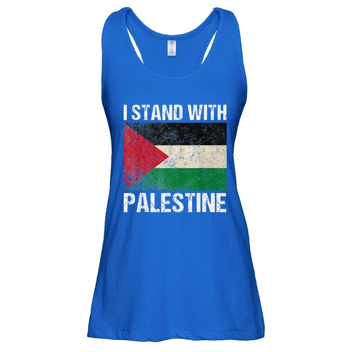 Support I Stand With Palestine Free Palestine Flag Arabic Ladies Essential Flowy Tank