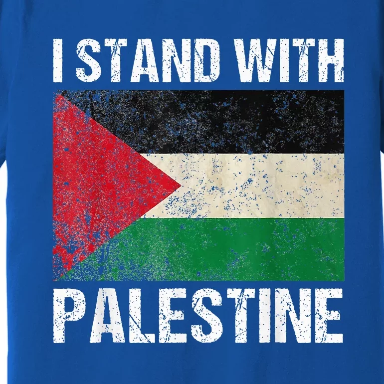 Support I Stand With Palestine Free Palestine Flag Arabic Premium T-Shirt