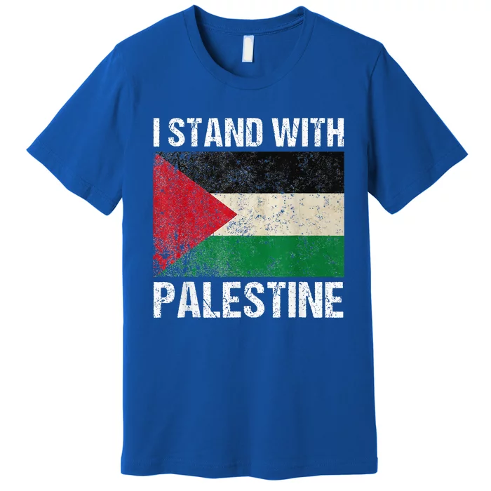 Support I Stand With Palestine Free Palestine Flag Arabic Premium T-Shirt