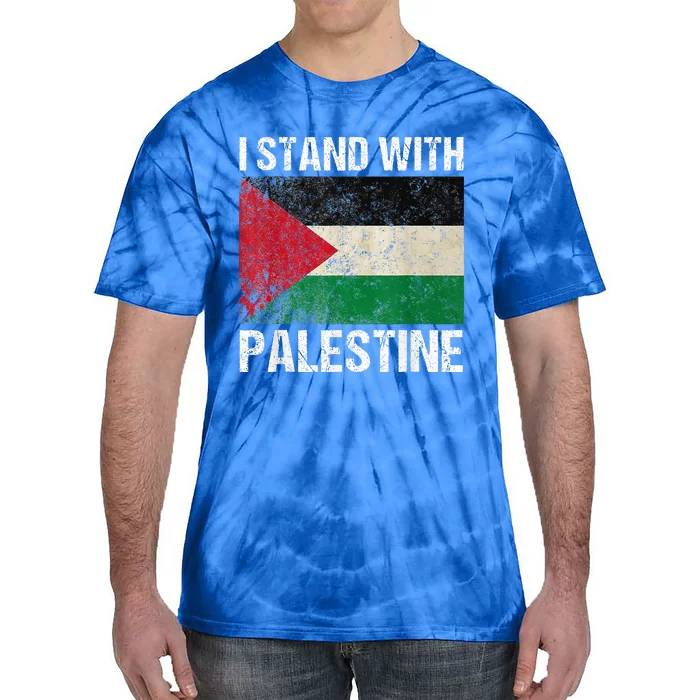 Support I Stand With Palestine Free Palestine Flag Arabic Tie-Dye T-Shirt