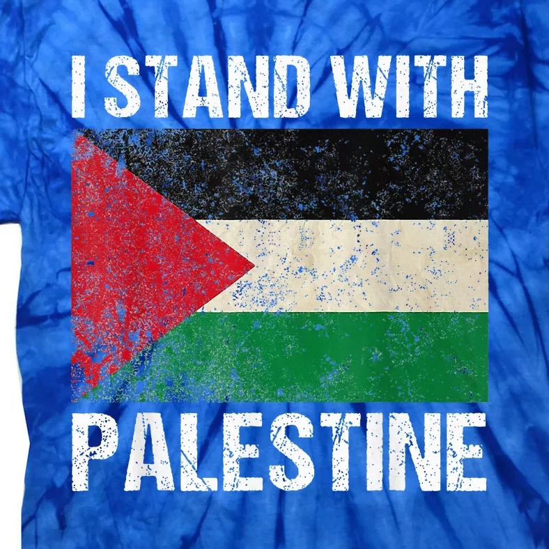 Support I Stand With Palestine Free Palestine Flag Arabic Tie-Dye T-Shirt