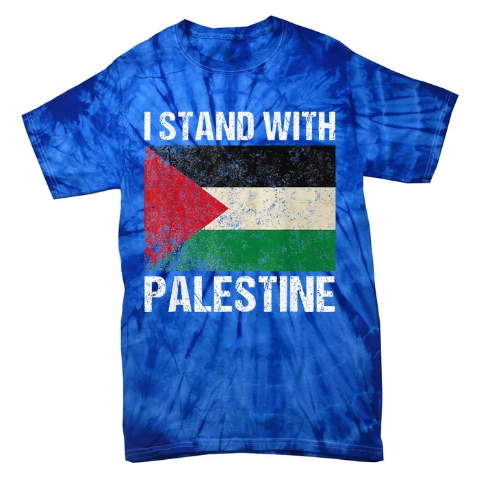 Support I Stand With Palestine Free Palestine Flag Arabic Tie-Dye T-Shirt