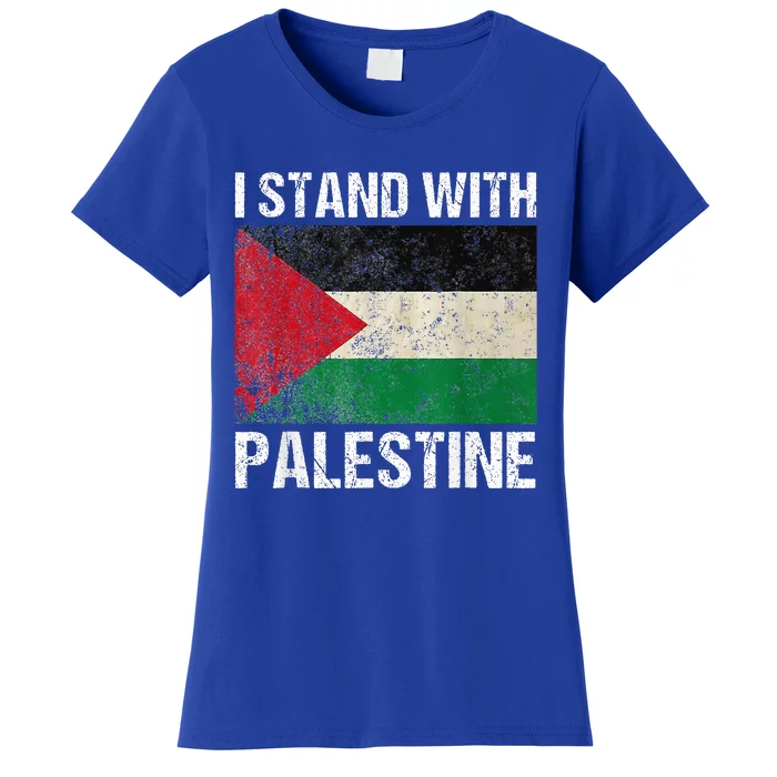 Support I Stand With Palestine Free Palestine Flag Arabic Women's T-Shirt