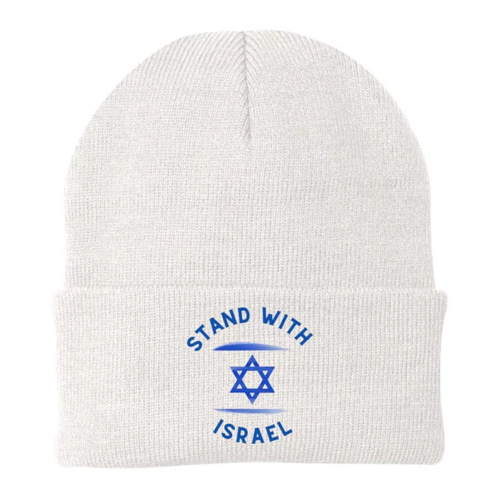 Support I Stand With Israel Jewish Heritage Israeli Flag Knit Cap Winter Beanie