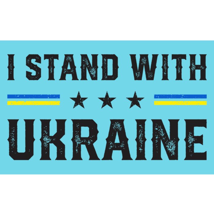 Support I Stand With Ukraine American Ukrainian Flag Funny Gift Bumper Sticker