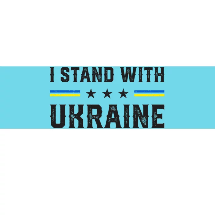 Support I Stand With Ukraine American Ukrainian Flag Funny Gift Bumper Sticker