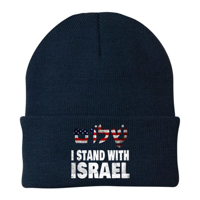 Shalom I Stand With Israel Knit Cap Winter Beanie