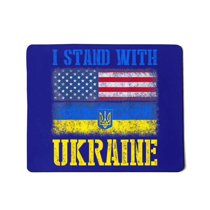 Support I Stand With Ukraine American Ukrainian Flag Funny Gift Mousepad