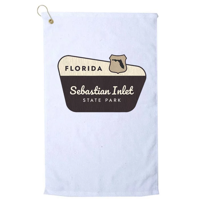 Sebastian Inlet State Park Florida Welcome Sign Vacation Platinum Collection Golf Towel