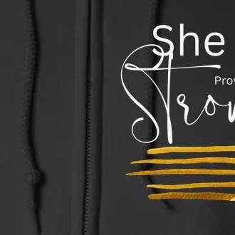 She is Strong Proverbs 3125, Christian Faith Full Zip Hoodie