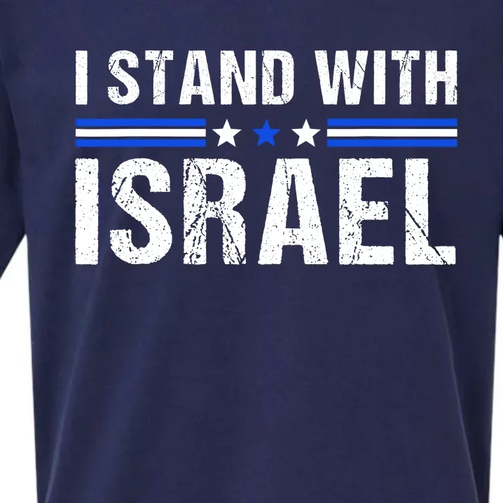 Support I Stand With Israel Jewish Heritage Israeli Flag Sueded Cloud Jersey T-Shirt