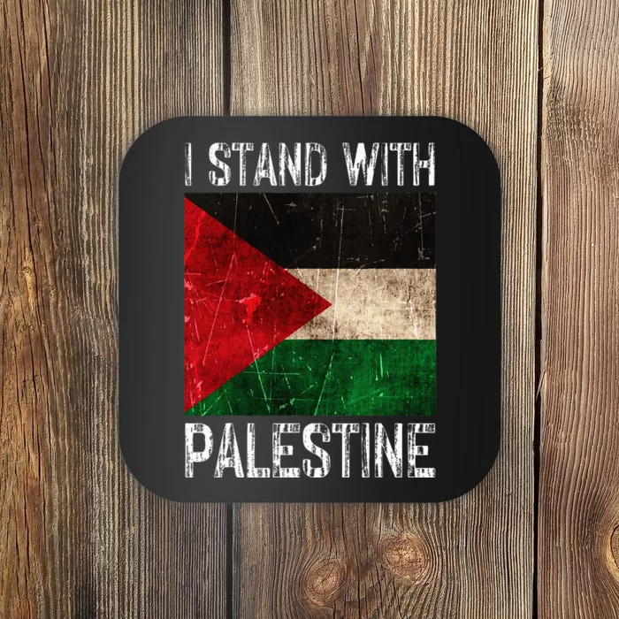 Support I Stand With Palestine Free Palestine Flag Arabic Coaster