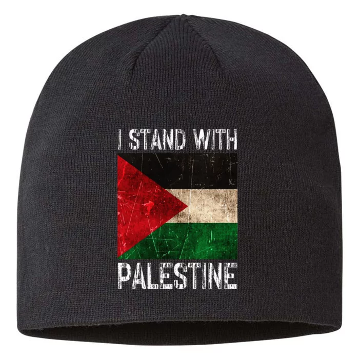 Support I Stand With Palestine Free Palestine Flag Arabic 8 1/2in Sustainable Knit Beanie