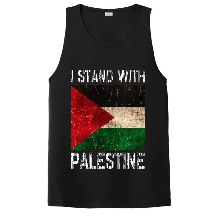 Support I Stand With Palestine Free Palestine Flag Arabic Performance Tank