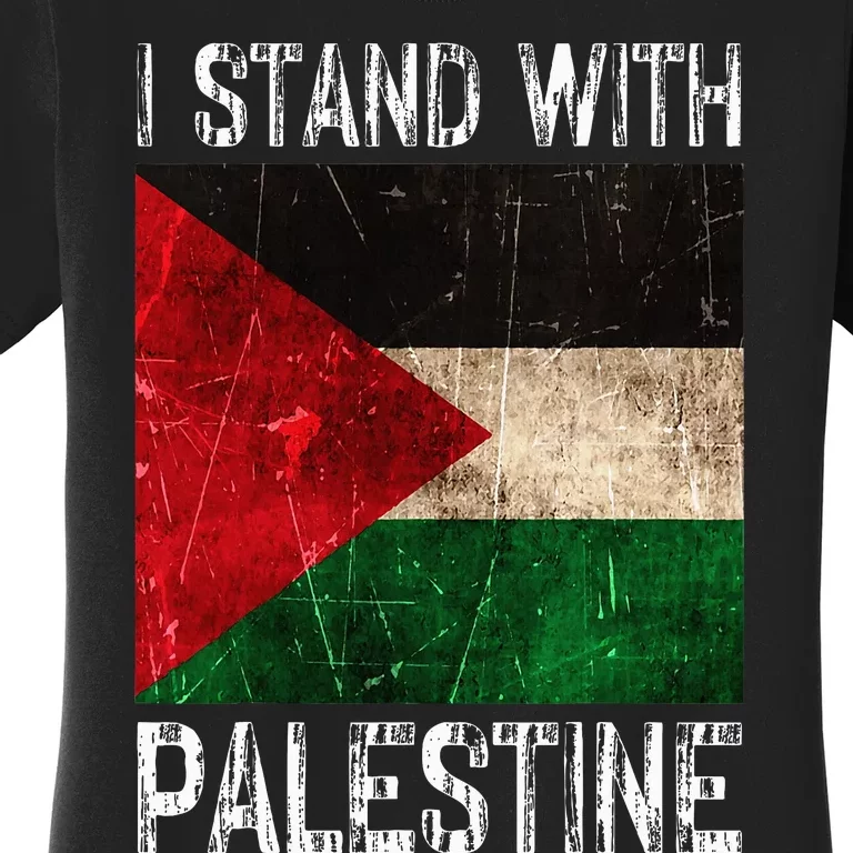 Support I Stand With Palestine Free Palestine Flag Arabic Women's T-Shirt