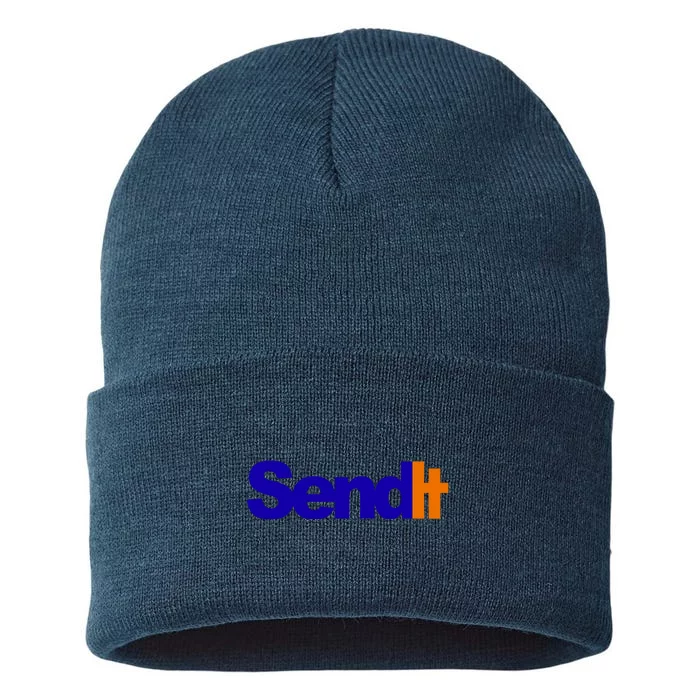 Sent It Spoof Parody Logo Sustainable Knit Beanie