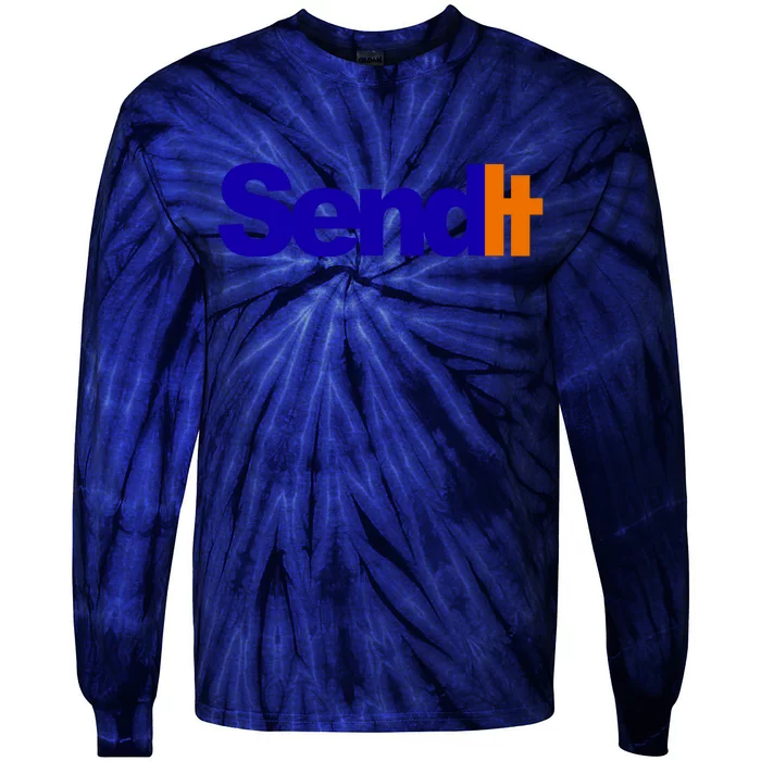 Sent It Spoof Parody Logo Tie-Dye Long Sleeve Shirt