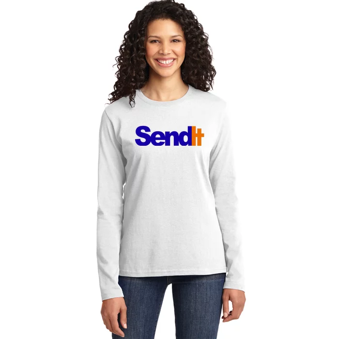 Sent It Spoof Parody Logo Ladies Long Sleeve Shirt