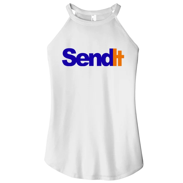 Sent It Spoof Parody Logo Women’s Perfect Tri Rocker Tank