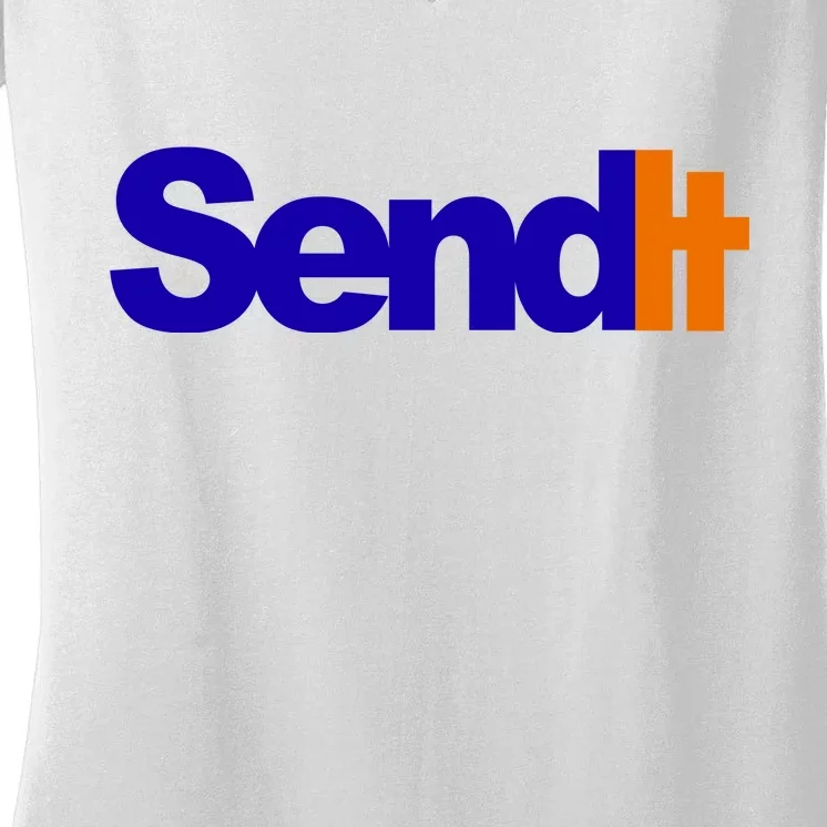 Sent It Spoof Parody Logo Women's V-Neck T-Shirt