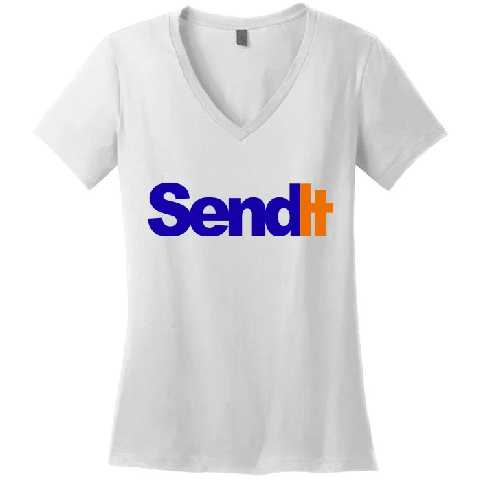 Sent It Spoof Parody Logo Women's V-Neck T-Shirt