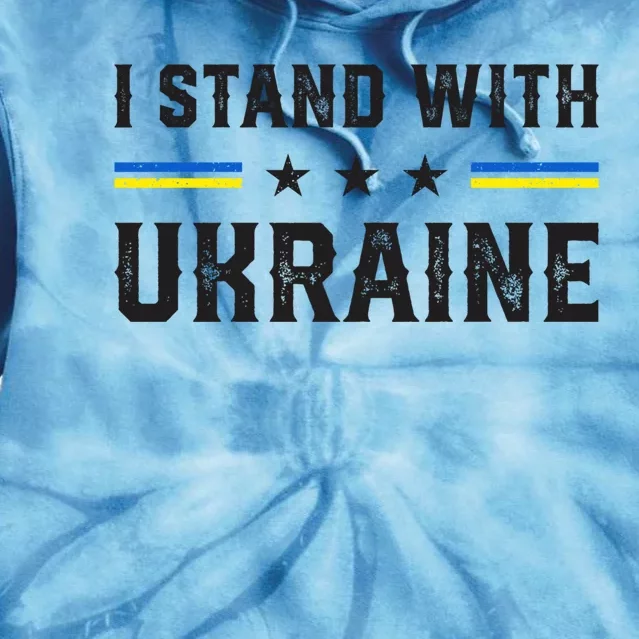 Support I Stand With Ukraine American Ukrainian Flag Cute Gift Tie Dye Hoodie