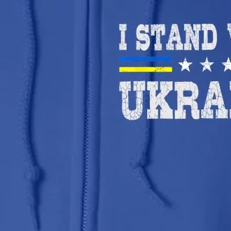 Support I Stand With Ukraine American Ukrainian Flag Gift Full Zip Hoodie