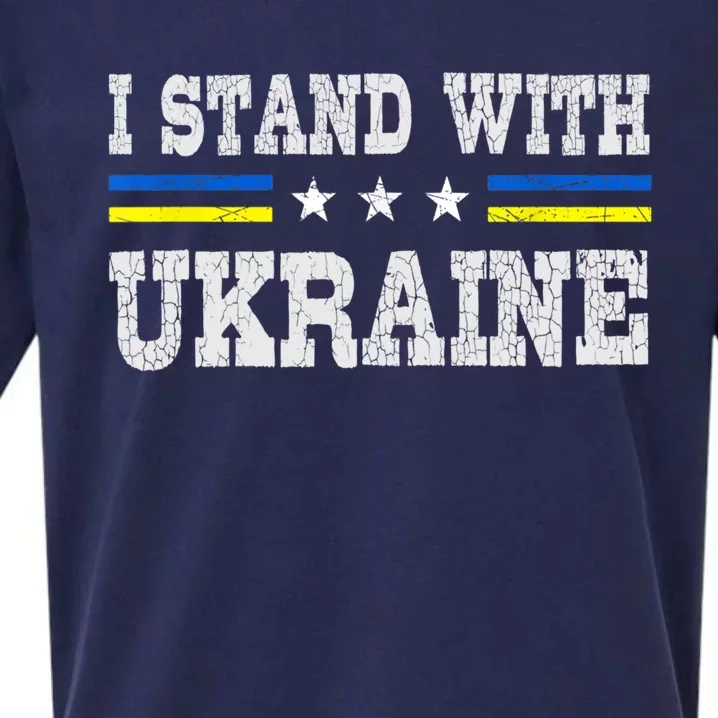 Support I Stand With Ukraine American Ukrainian Flag Gift Sueded Cloud Jersey T-Shirt