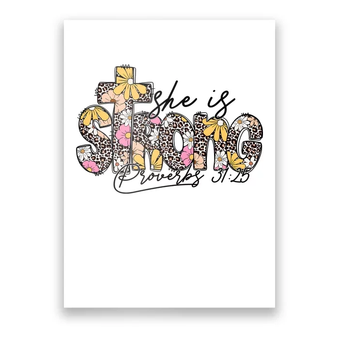 She Is Strong Christian 31:25 God Jesus Poster