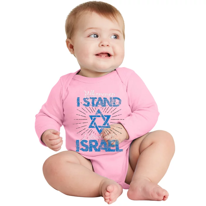 Support Israel Standing Strong Together Baby Long Sleeve Bodysuit