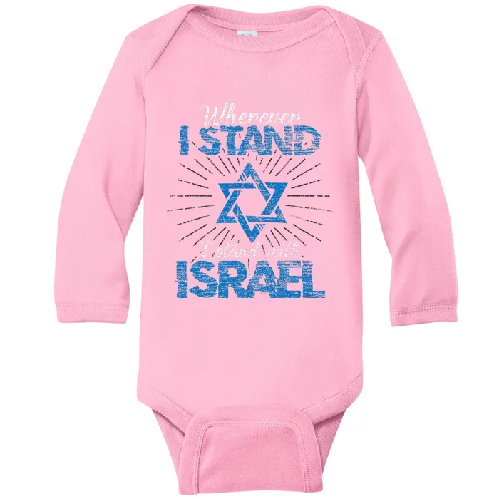 Support Israel Standing Strong Together Baby Long Sleeve Bodysuit