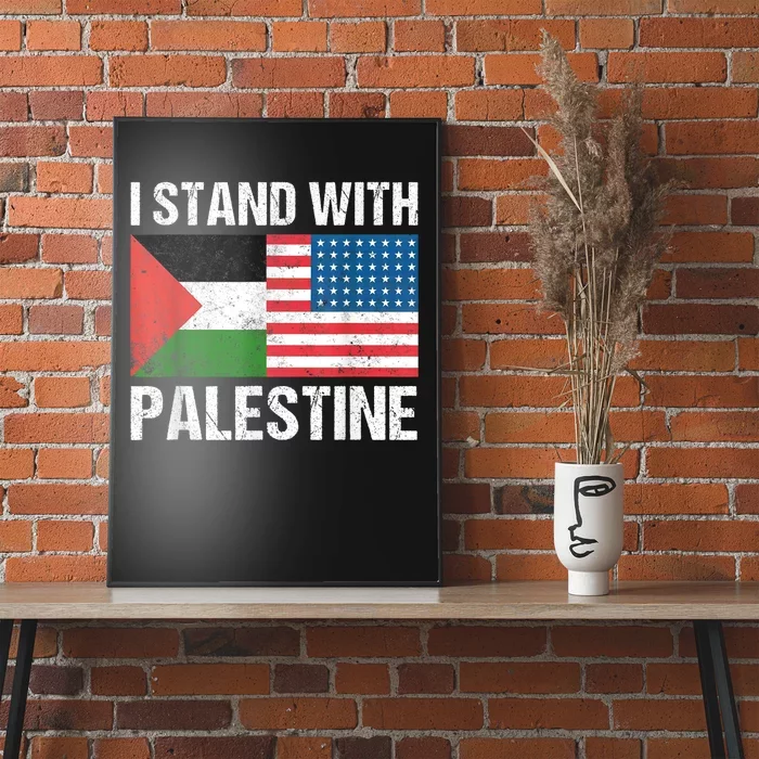 Support I Stand With Palestine Shirts Usa Flag And Palestine Poster