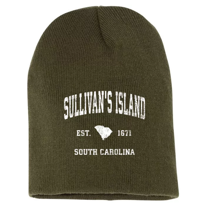 SullivanS Island South Carolina Sc Vintage Athletic Short Acrylic Beanie