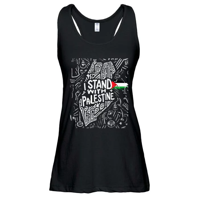 Support I Stand With Palestine Free Palestine Flag Arabic Ladies Essential Flowy Tank