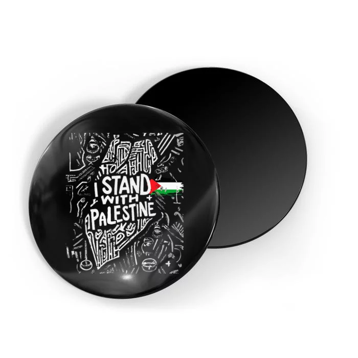 Support I Stand With Palestine Free Palestine Flag Arabic Magnet