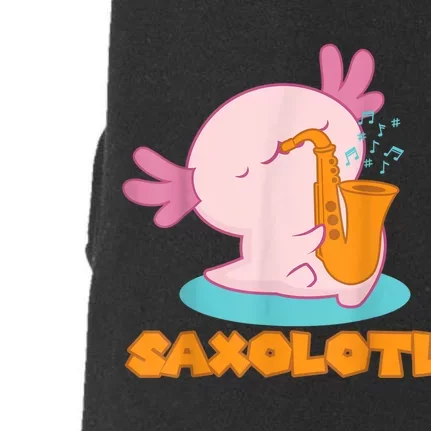 Saxolotl I Sax Bari Saxophone Pink Axolotl Doggie 3-End Fleece Hoodie