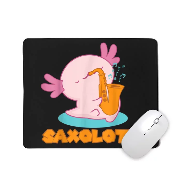 Saxolotl I Sax Bari Saxophone Pink Axolotl Mousepad