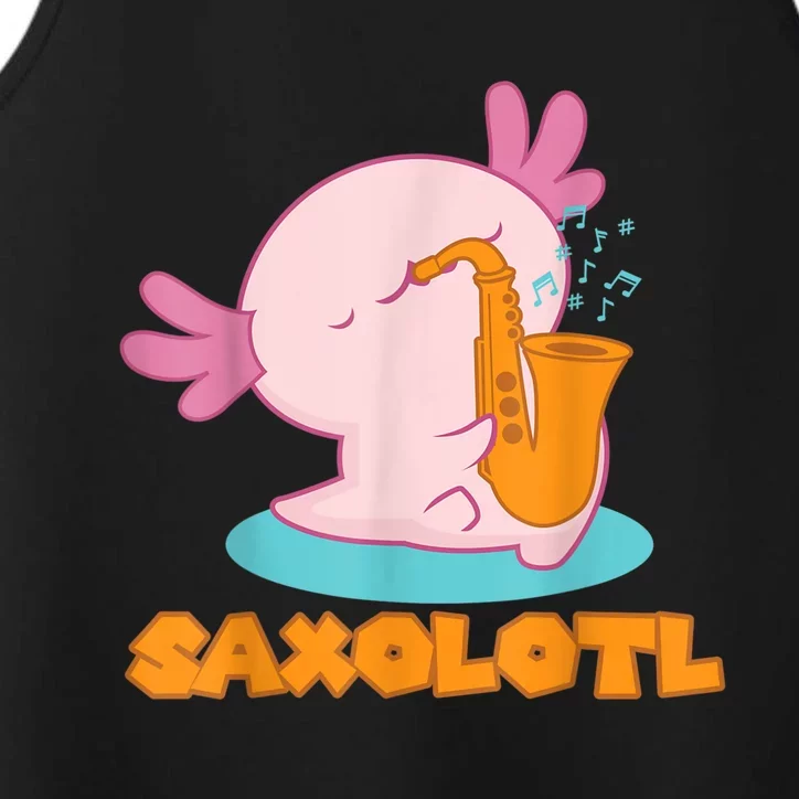 Saxolotl I Sax Bari Saxophone Pink Axolotl Performance Tank