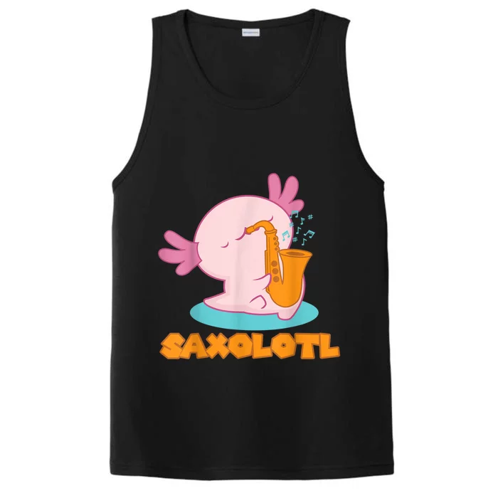 Saxolotl I Sax Bari Saxophone Pink Axolotl Performance Tank