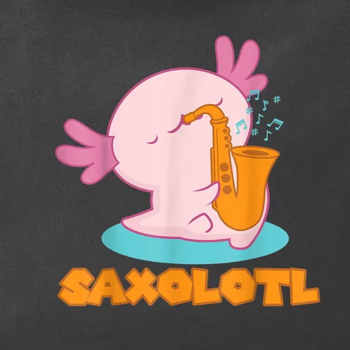 Saxolotl I Sax Bari Saxophone Pink Axolotl Zip Tote Bag