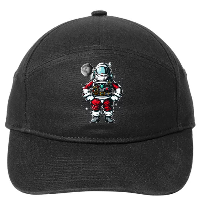 Santa in Space Festive Astronaut Christmas Gift 7-Panel Snapback Hat