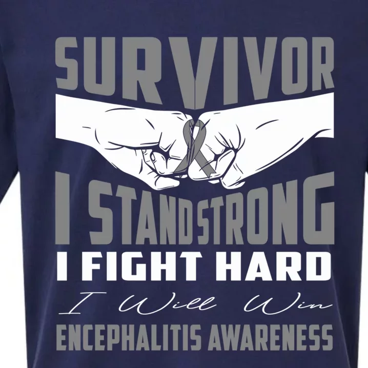 Survivor I Stand Strong Encephalitis Awareness Great Gift Sueded Cloud Jersey T-Shirt