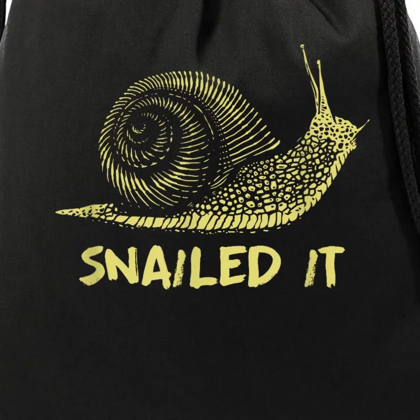 Snailed It Snail Drawstring Bag