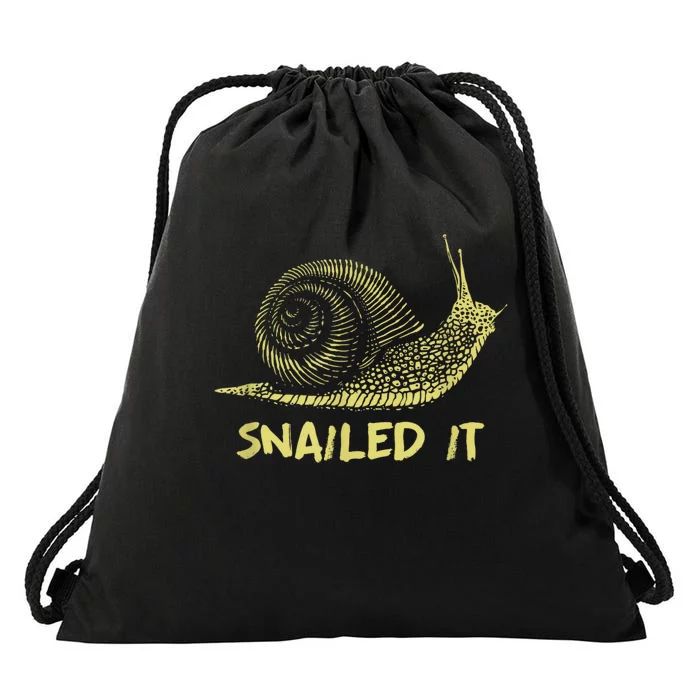 Snailed It Snail Drawstring Bag