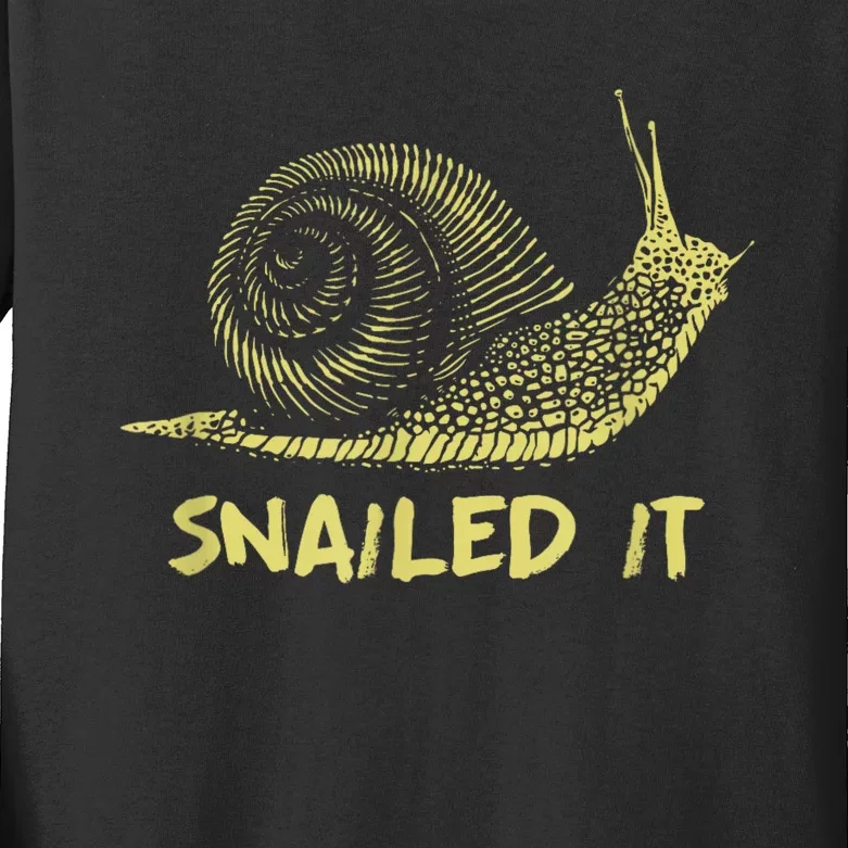 Snailed It Snail Kids Long Sleeve Shirt