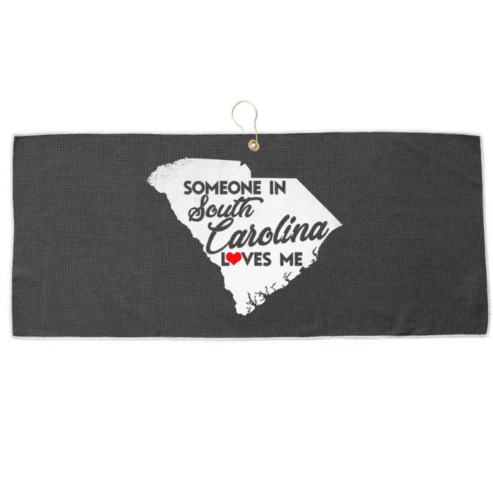 Someone In South Carolina Loves Me South Carolina Large Microfiber Waffle Golf Towel