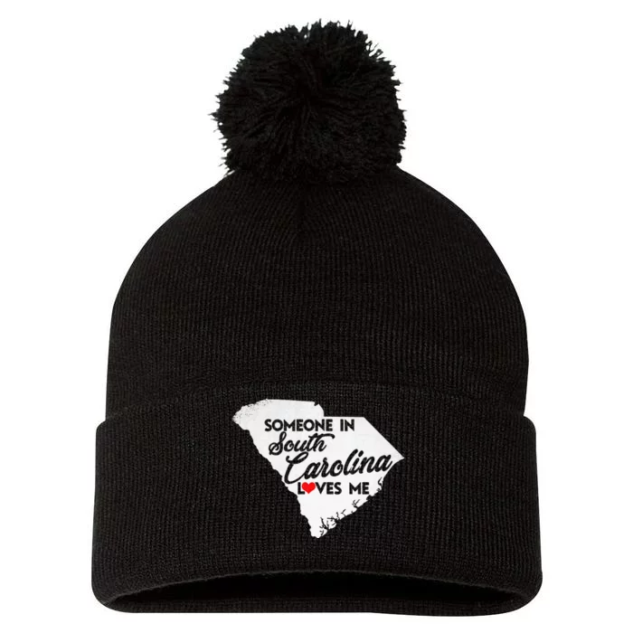 Someone In South Carolina Loves Me South Carolina Pom Pom 12in Knit Beanie