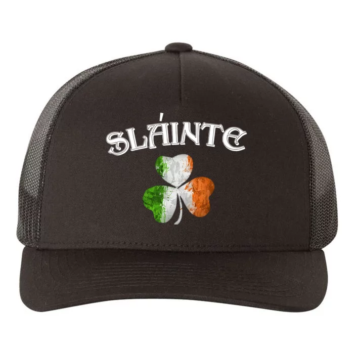 Slainte Irish St Patrick Day St Patrick's Day Slainte Shamrock Yupoong Adult 5-Panel Trucker Hat